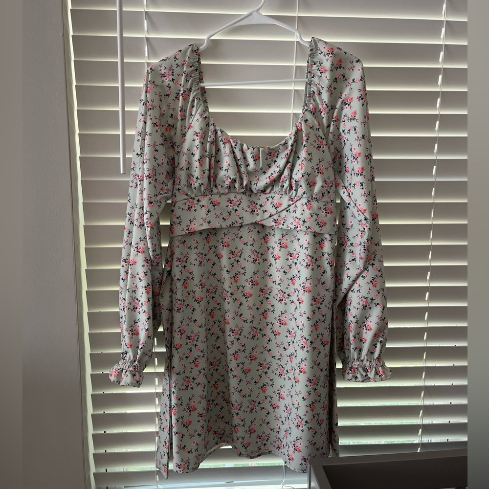 Altar'd State Floral Mini Dress - Pink and Light green
